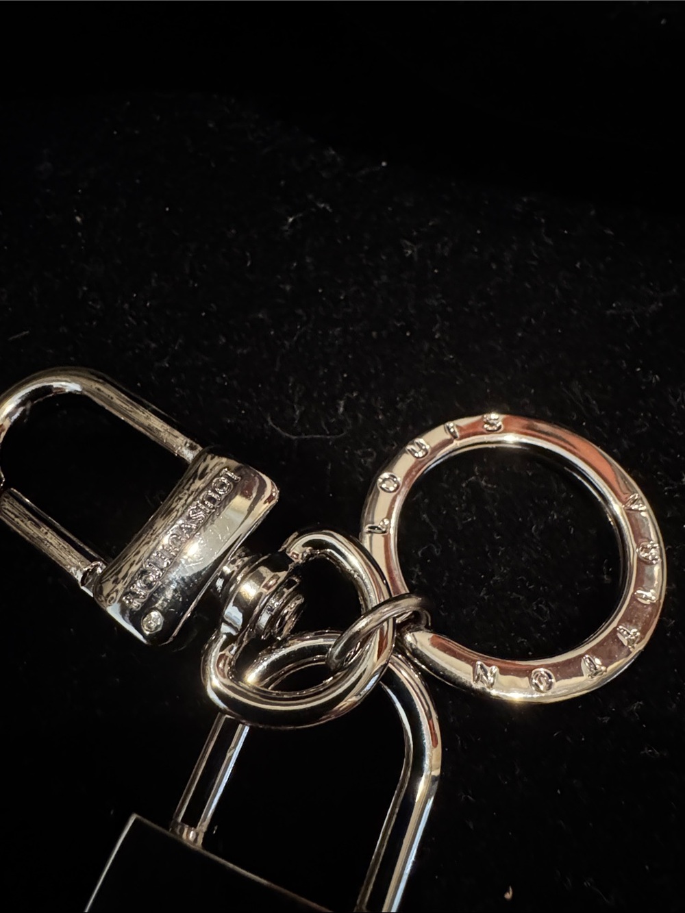 LV Lock Silver Color Key Holder or Charm - Picture 2 of 5